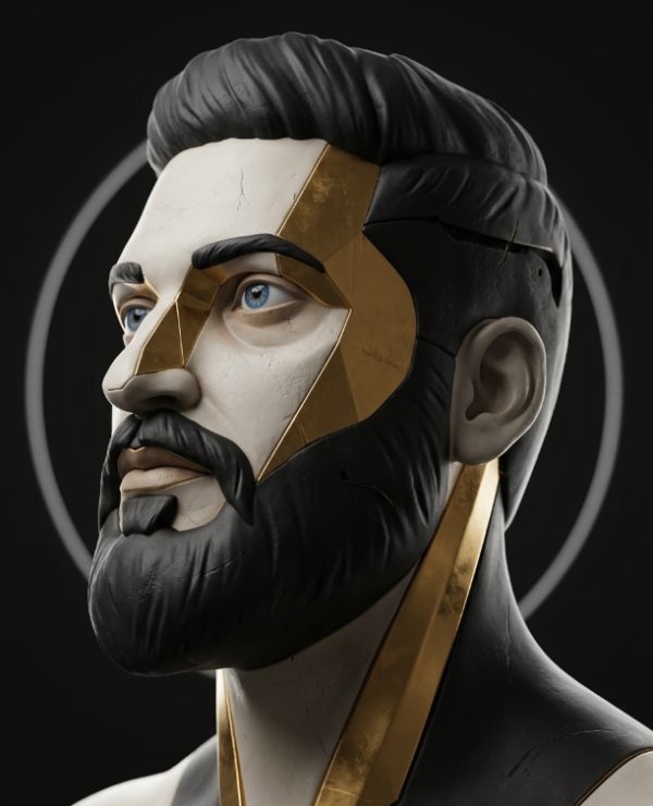 بورتريه نحتي ثلاثي الأبعاد بورتريه نحتي ثلاثي الأبعاد